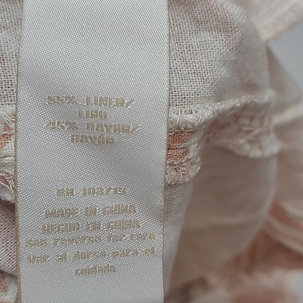 Hope & Harlow Pink/White Linen Shorts Size M